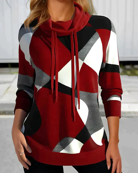 Hoodie dames geometrisch patroon – Comfortabele en trendy sweatshirts voor vrouwen