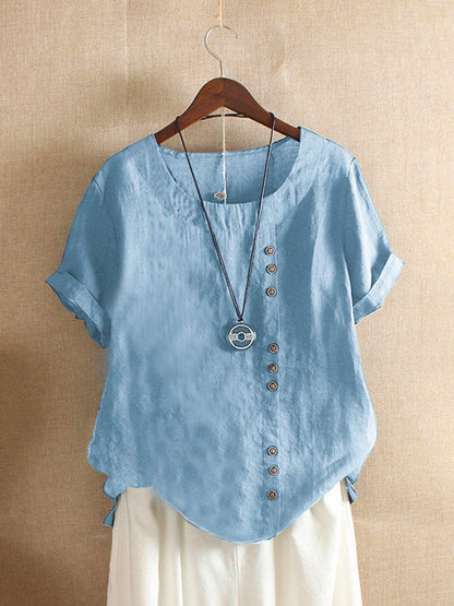 T-shirt dames – Klassiek rondhals T-shirt voor dagelijks comfort en stijl