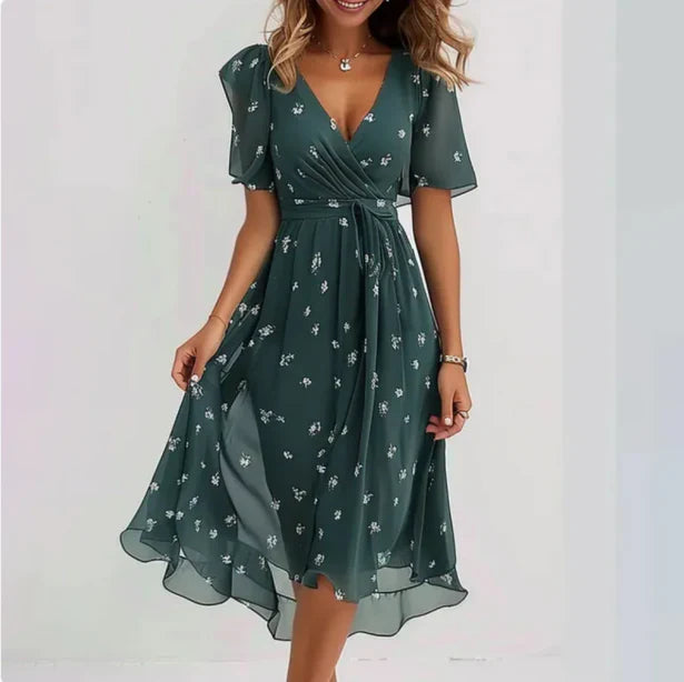 V-hals Jurk Dames – Elegante Jurk voor Feestelijke Gelegenheden en Casual Dagen