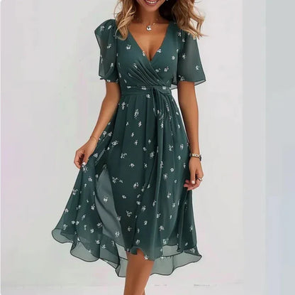 V-hals Jurk Dames – Elegante Jurk voor Feestelijke Gelegenheden en Casual Dagen
