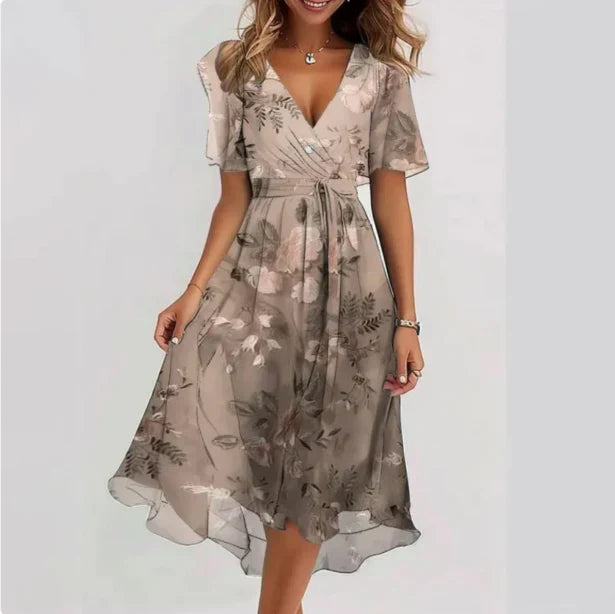 V-hals Jurk Dames – Elegante Jurk voor Feestelijke Gelegenheden en Casual Dagen