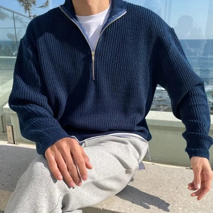 Pullover heren – Halve rits, comfortabele trui van hoogwaardige materialen