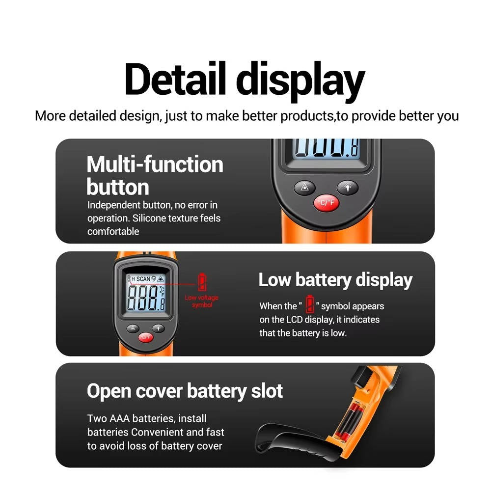 Digitales Infrarot-Laser-Thermometer, berührungsloses Temperaturmessgerät