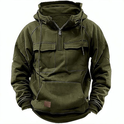 Heren Hoodie met Zakken – Comfortabele Zip-Up Hoodie van Katoen voor Casual Gebruik