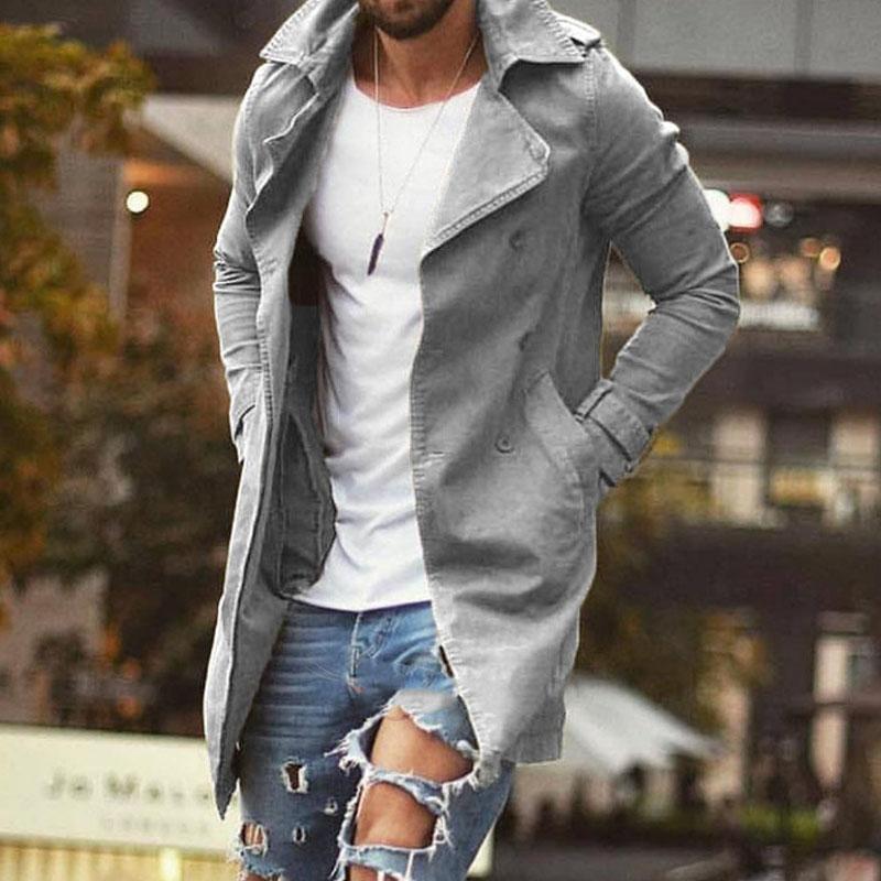 Vintage Herenmantel – Stijlvolle Reverskragen Jas voor Herfst en Winter