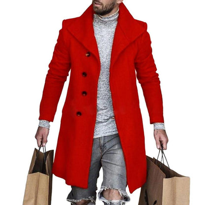 Here’s an optimized title for the product based on your requirements:

"Knopmantel Heren – Elegante Reverskraag Jas van Hoogwaardige Stof"

This title includes high-search volume keywords ("Knopmantel Heren"), secondary keywords ("Elegante", "Reverskraag"