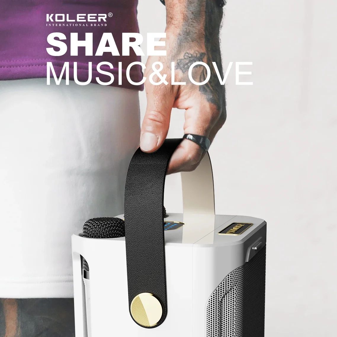 Tragbarer Karaoke-Bluetooth-Lautsprecher mit 360°-Sound