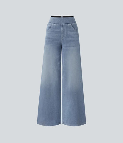 Elastische Hoge Taille Broek Dames – Comfy Broek met Stretch en Casual Design
