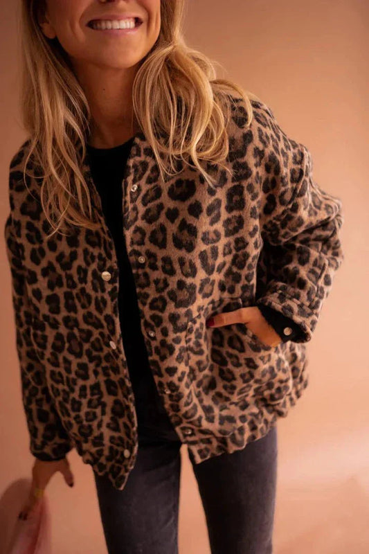 Damesjas Luipaardprint – Warme Trendy Jas voor Vrouwen met Dierenprint