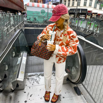 Gewatteerde Jas Dames – Bloemenprint Jas met Zachte Voering en Trendy Design