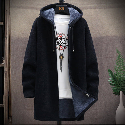 Heren Hoodie – Lange Hoodie met Zijzakken, Comfortabele Casual Mode