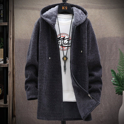 Heren Hoodie – Lange Hoodie met Zijzakken, Comfortabele Casual Mode