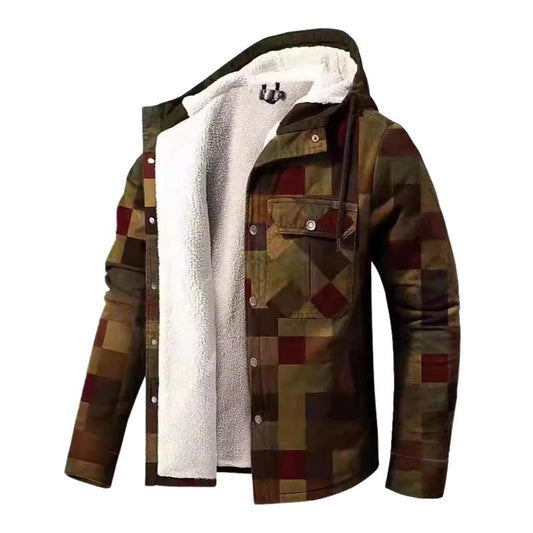 Langarmige Jas Heren – Ruitpatroon, Warm en Stijlvol voor Herfst en Winter