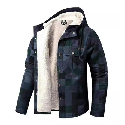 Langarmige Jas Heren – Ruitpatroon, Warm en Stijlvol voor Herfst en Winter