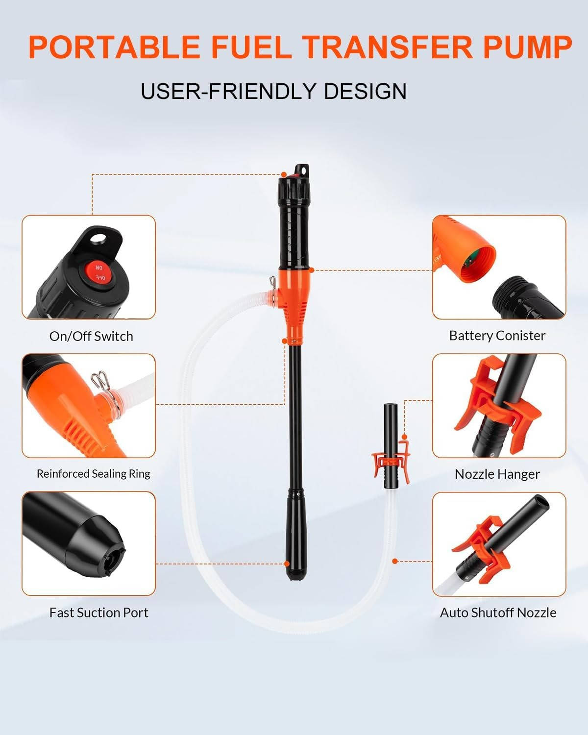 Tragbare elektrische Saugpumpe für Benzin, Diesel und Wasser