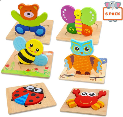 Dierenpuzzels 6 Pack Kinderpuzzels Educatieve Puzzels