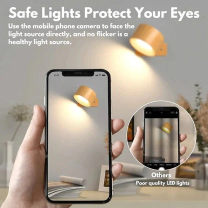 Wiederaufladbare LED-Wandleuchte, 360° drehbar, dimmbar