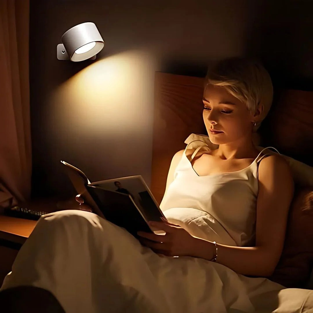 Wiederaufladbare LED-Wandleuchte, 360° drehbar, dimmbar