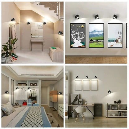 Wiederaufladbare LED-Wandleuchte, 360° drehbar, dimmbar