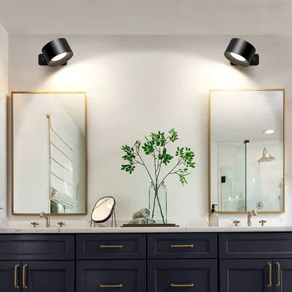 Wiederaufladbare LED-Wandleuchte, 360° drehbar, dimmbar