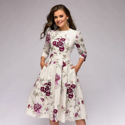 Bloemenjurk Dames – Elegante Gebloemde Jurk voor Zomer en Feest
