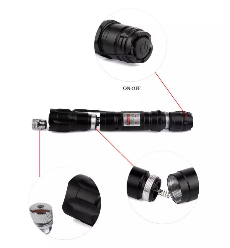 Oplaadbare Laserpointer Zaklamp Lange Bereik