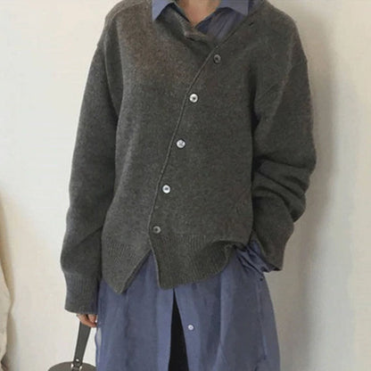 Asymmetrische Vest Dames - Modieuze Vest met Knopen en Unieke Snit voor Herfst