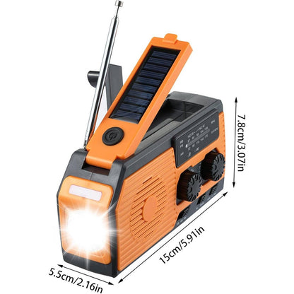 Zonne-energie Noodradio Handcrank met USB en Zaklamp