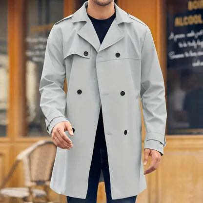 Trenchcoat Heren – Stijlvolle trenchcoat met reverskraag en luxe uitstraling