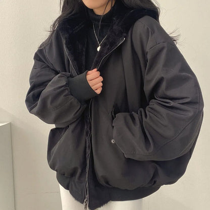 Overmaatse jas dames – Trendy oversized winterjas met zakken en capuchon