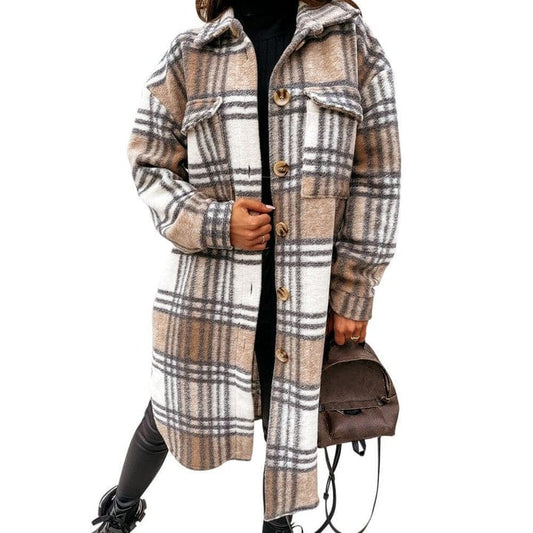 Geruite Jas Dames – Trendy geruite blazer met lange mouwen voor casual en chic