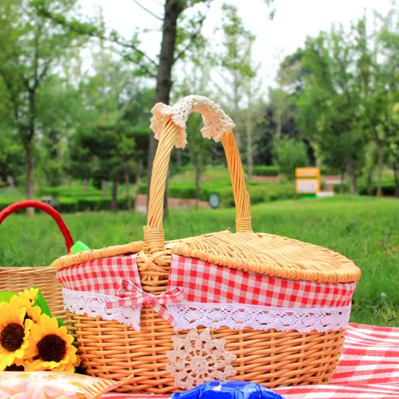 Picknickkorb-Set aus Weide