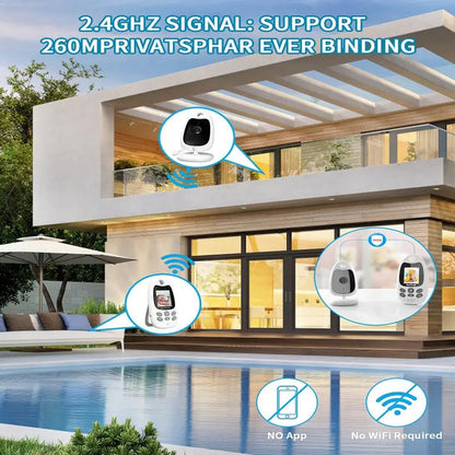 Kabelloses Babyphone mit Video, Audio, Nachtsicht und Zwei-Wege-Kommunikation