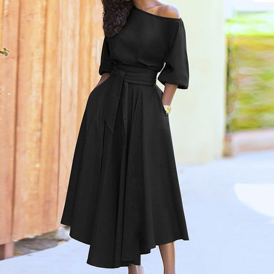 Elegante jurk dames – Jurk met riem, perfect voor feesten en speciale gelegenheden