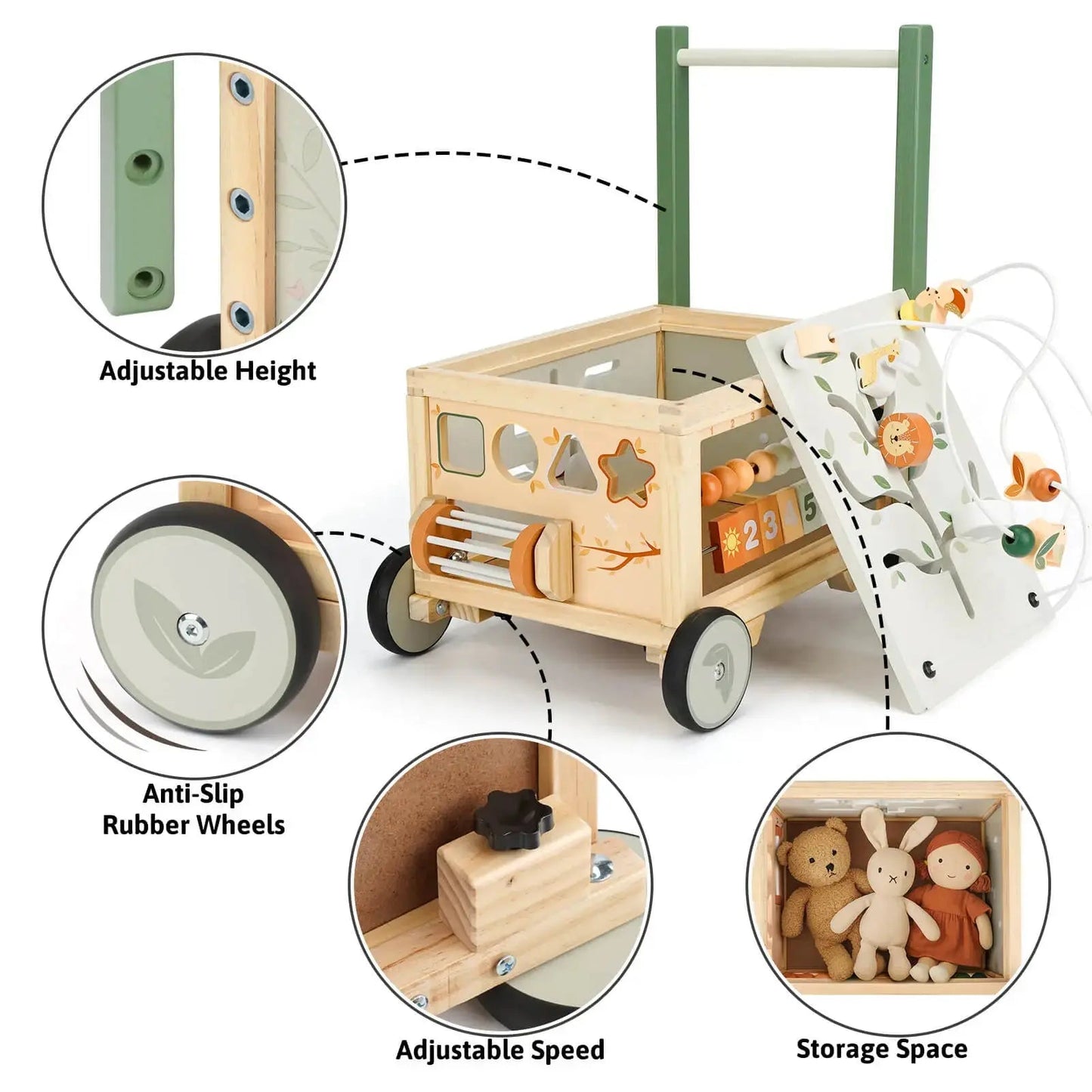 Houten Baby Duwwagen Verstelbaar