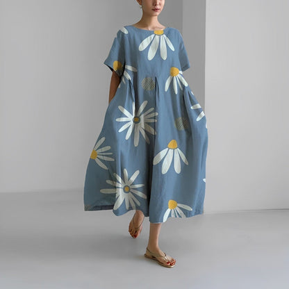 Bedrukte Jurk Dames – Elegante A-lijn Jurk met Floral Design voor Feestelijke Gelegenheden