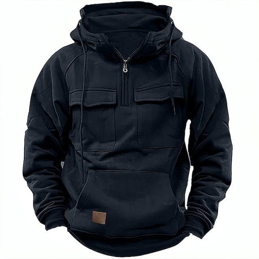 Heren Hoodie met Zakken – Comfortabele Zip-Up Hoodie van Katoen voor Casual Gebruik
