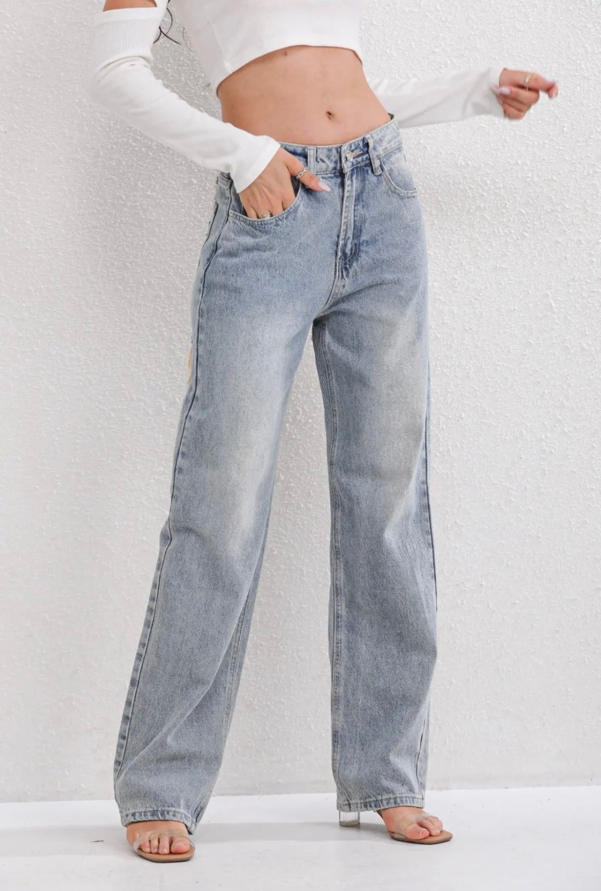 Vintage Gescheurde Jeans Dames - Modieuze Slim Fit Denim met Hoge Taille