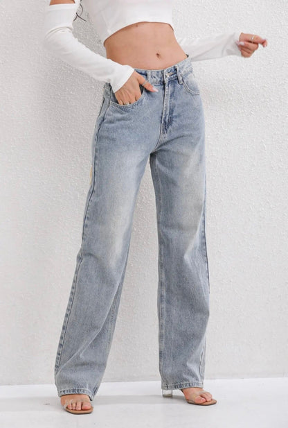 Vintage Gescheurde Jeans Dames - Modieuze Slim Fit Denim met Hoge Taille